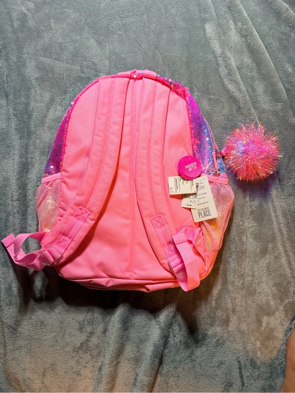 The Children's Place Pink Multicolor Sequin Star Backpack